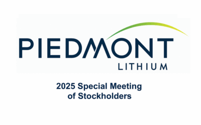 Piedmont Lithium Reports Results of Special Meeting of Stockholders