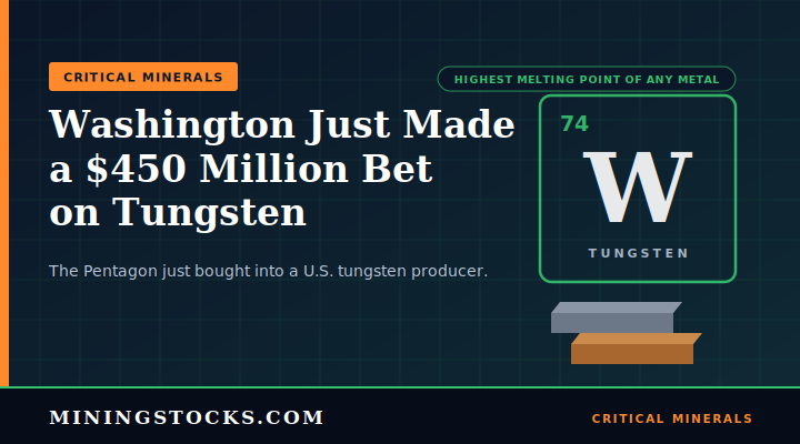 Washington Just Made a $450 Million Bet on Tungsten